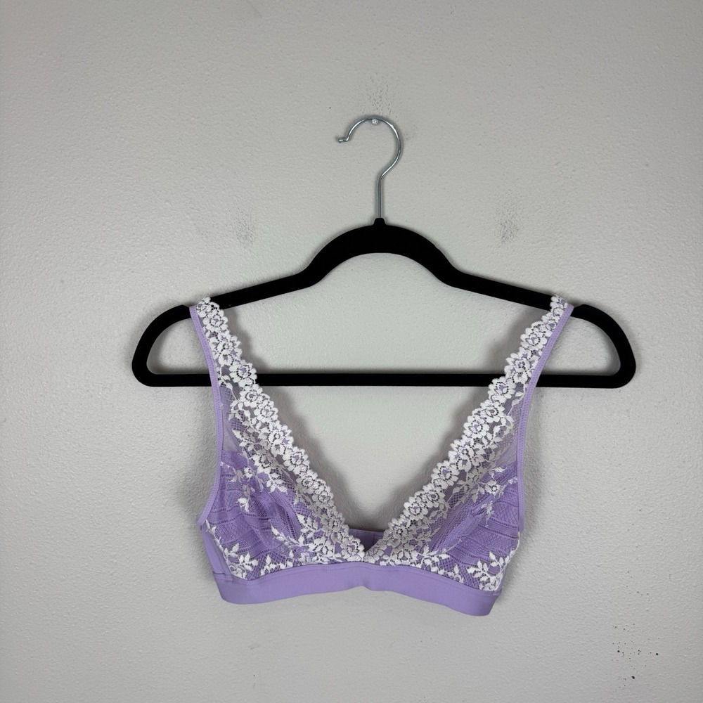 Wacoal Embrace Lace Wire Free Bralette Rhapsody/White Alyssum Size 34